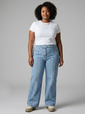 Size 16, Y2K Vintage Front Seam Wide-Leg,  Women's Jeans.